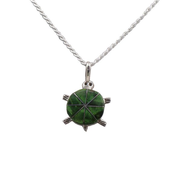 Native American Necklace Zuni Turtle‎ Handcrafted Southwestern Signed Jewelry ** - Picture 1 of 12